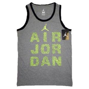NIKE AIR JORDAN Boys Jumpman Tank Top Shirt Gray